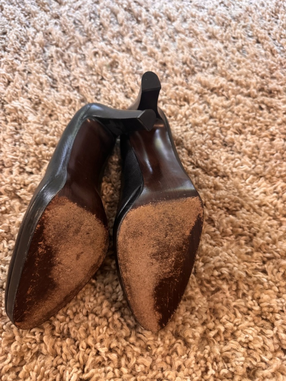 STUART WEITZMAN Platform Pumps Black Leather Stiletto Heel Spain 10 M - Picture 6 of 8